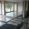 Heated floor being installed