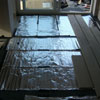 Heated floor being installed
