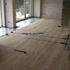 Oak flooring being installed